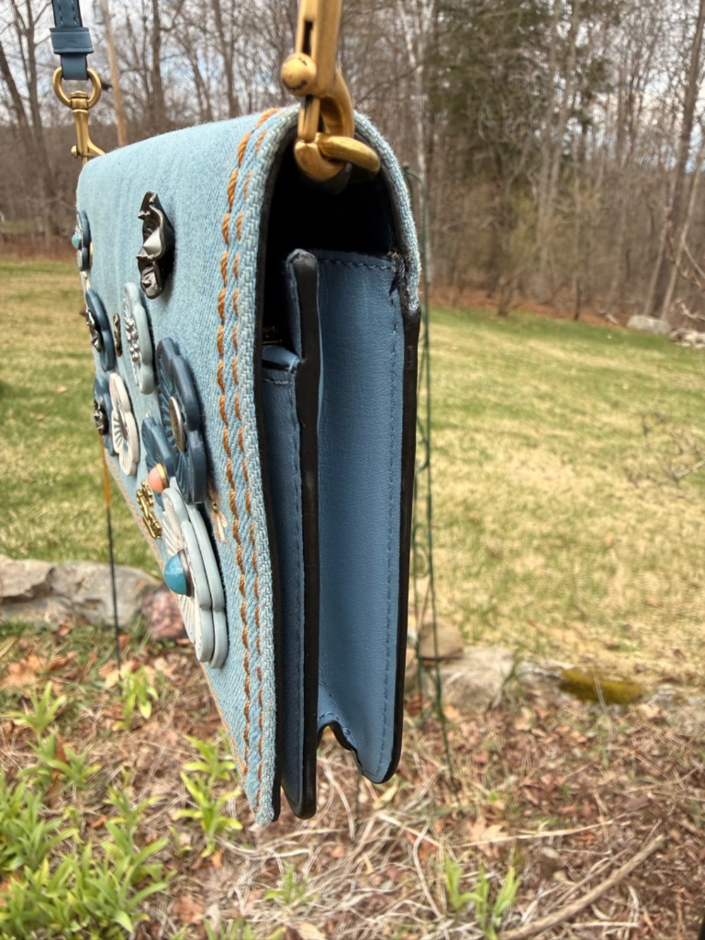 Coach Hayden Denim tea rose  crossbody bag - Picture 4 of 15
